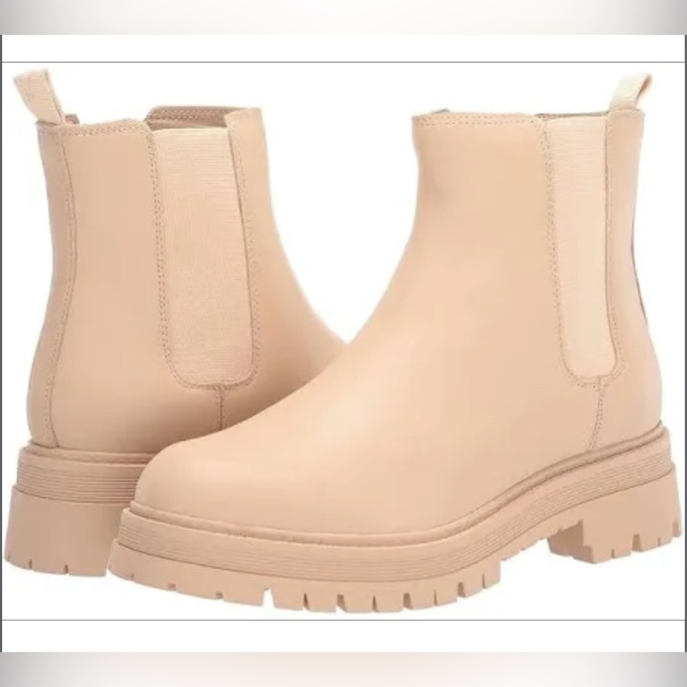 MARC FISHER TAN BEIGE PIETRO BOOTIES RUBBER SOLE 6.5 SHOES ANKLE BOOTS